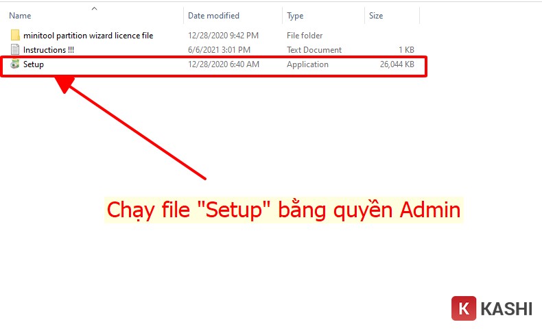 Chạy file ‘Setup.exe’ bằng quyền run as administrator
