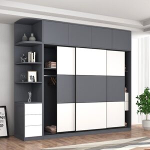 Tủ Quần Áo 3 Cánh Lùa Màu Ghi Trắng - TQAVP24