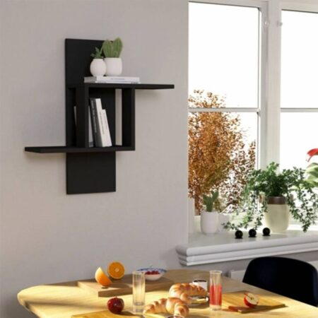 Kệ Trang Trí Gỗ MDF Màu Đen – KTTVP07