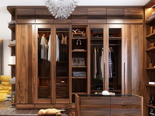 Ảnh 1: Tủ quần áo chế tác từ gỗ tự nhiên