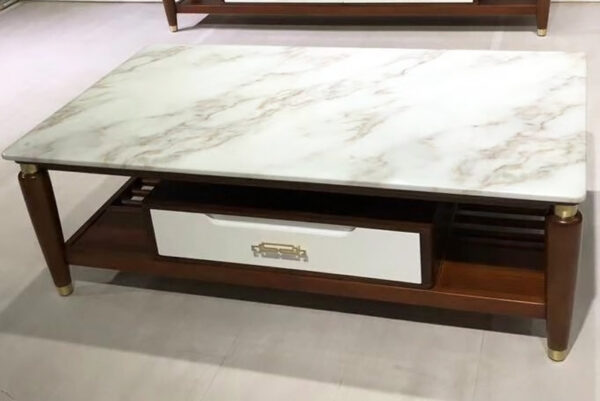 Bàn sofa mặt đá chân gỗ