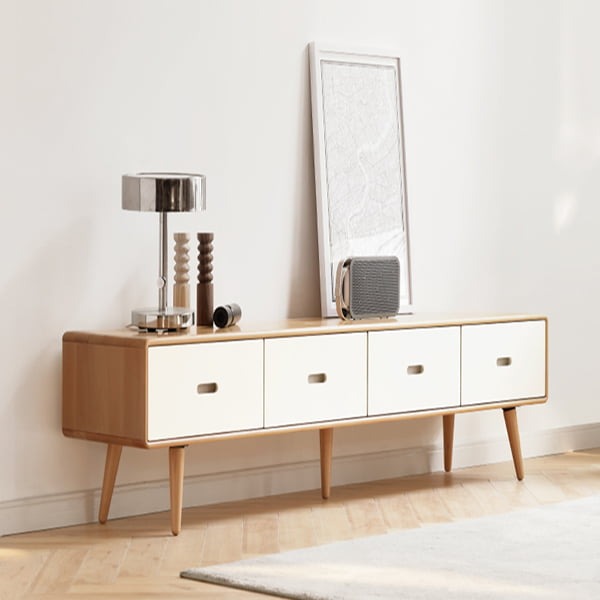 Kệ Tivi Gỗ MDF Đơn Giản - KTVP06 4 Kệ Tivi Gỗ Sồi Đơn Giản - KTVP06