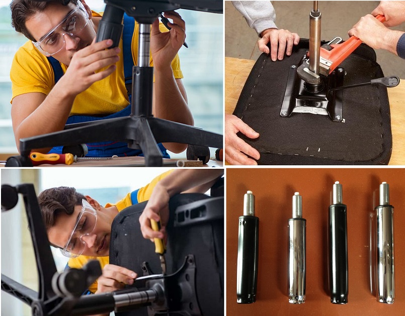 Các Lỗi Thường Gặp Ở Ghế Xoay Văn Phòng & Cách Sửa Đơn Giản 3 Khắc phục lỗi ghế văn phòng bị tụt bằng cách thay ben hơi mới