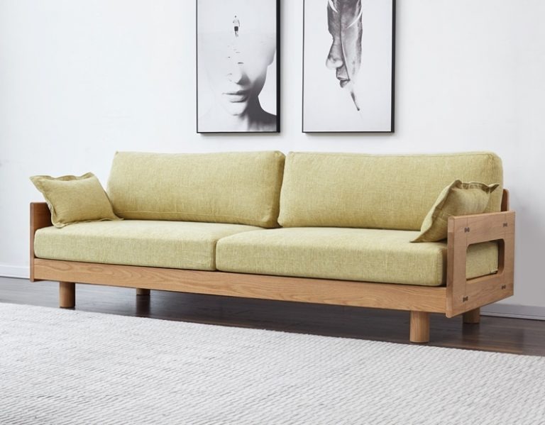 Mẫu sofa văng bọc vải nỉ thô đẹp