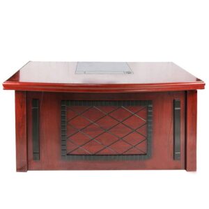 Bàn Giám Đốc Yếm Đen Kẻ Sọc Chéo 1m6 - BGDVPXP05